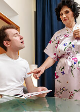 Mini Schwarz is a horny facesitting granny that wants her stepgrandson's hard cock in her